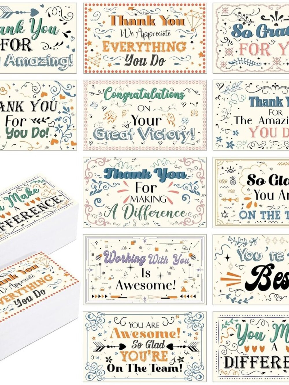 Employee Appreciation Cards Kudos Notes Motivational Blank,Drawing
